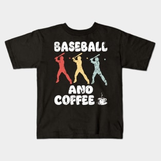 Baseball and Coffee Lover Vintage Kids T-Shirt